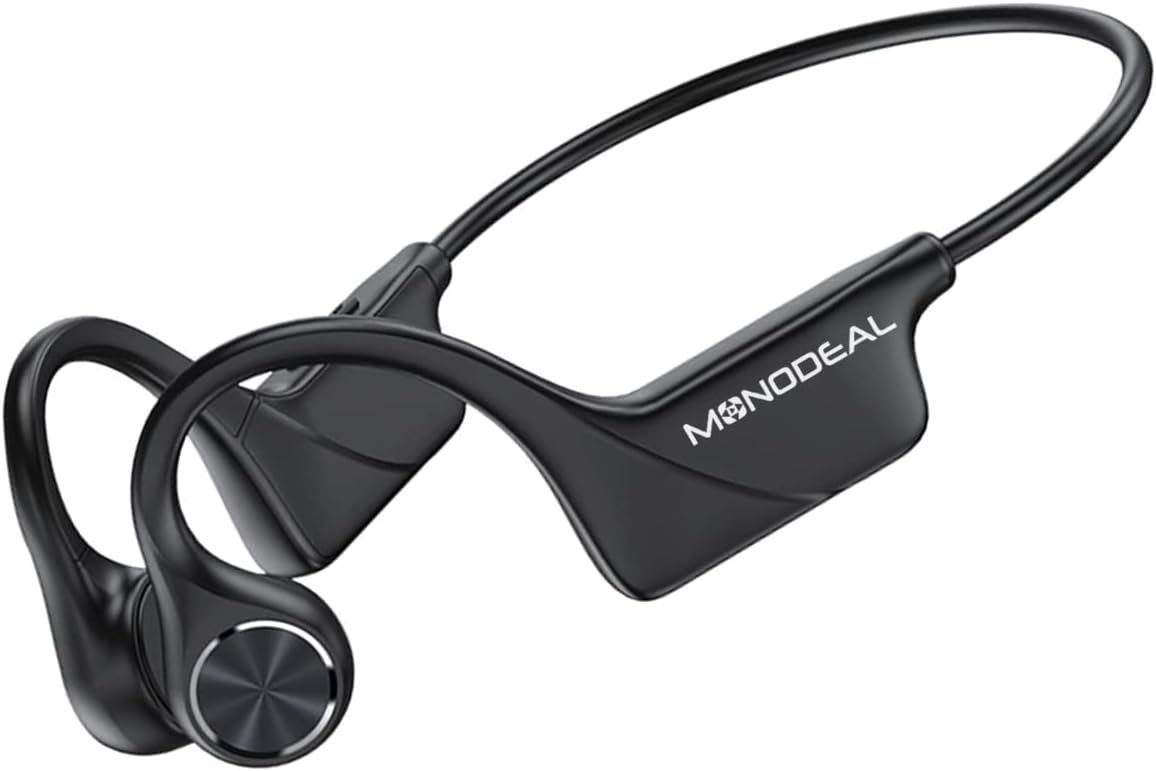 MONODEAL Bone Conduction Headphones Bluetooth Open Ear Headphones Wireless IPX5 Waterproof Headset with Microphone Sport Headphones Long Battery Life Earphones for Runners Fitness Cycling