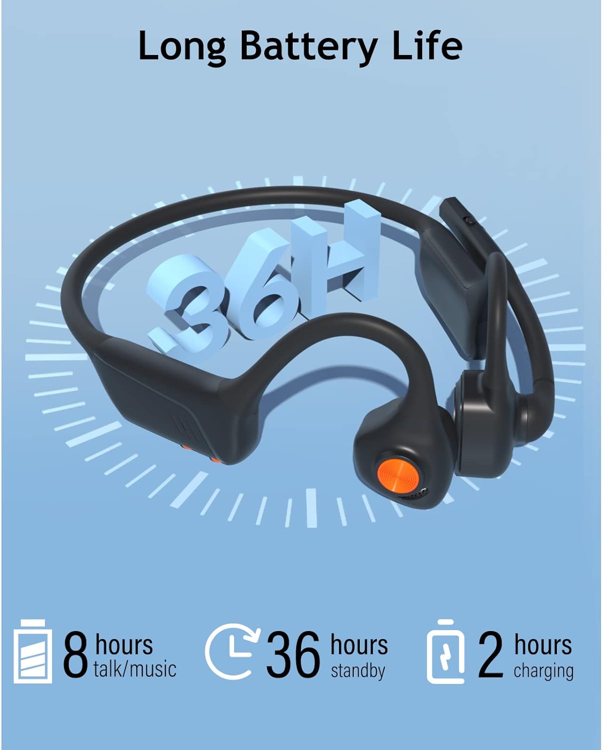 MONODEAL Bone Conduction Headphones with Mic,Open Ear Headphones Wireless Bluetooth 5.1/Mute Function/Multi-Point Capable,Air Conduction Headphones with Noise Canceling Mic,for Driving Home Office