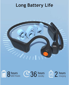 MONODEAL Bone Conduction Headphones with Mic,Open Ear Headphones Wireless Bluetooth 5.1/Mute Function/Multi-Point Capable,Air Conduction Headphones with Noise Canceling Mic,for Driving Home Office