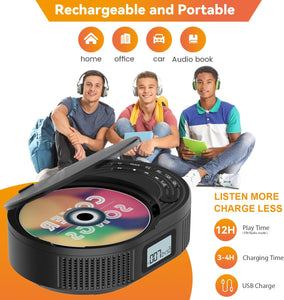 (2024new) MONODEAL Boombox CD Player with Bluetooth Transmitter,FM Radio & Bluetooth Speaker 2 in 1 Combo,Portable CD Player for Car/Home with Remote Control,Headphone Jack,Support AUX/USB