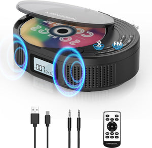 (2024new) MONODEAL Boombox CD Player with Bluetooth Transmitter,FM Radio & Bluetooth Speaker 2 in 1 Combo,Portable CD Player for Car/Home with Remote Control,Headphone Jack,Support AUX/USB