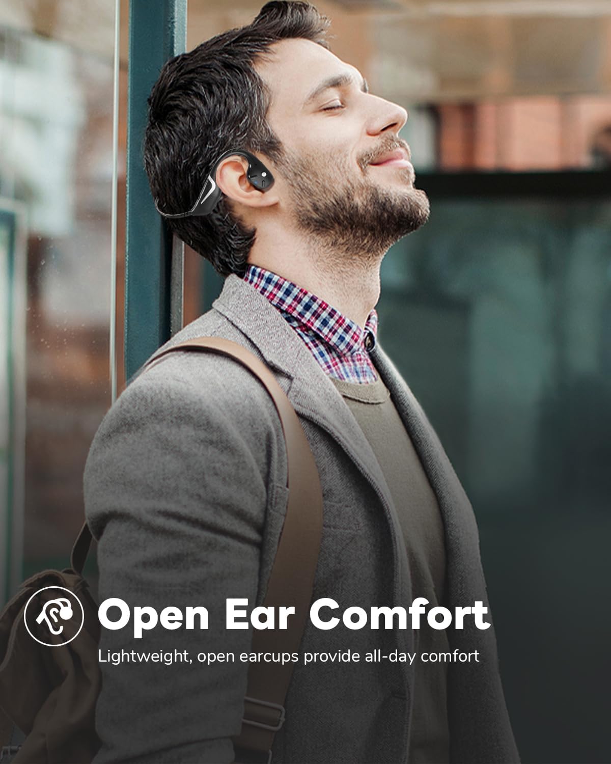 MONODEAL Bone Conduction Headphones Bluetooth, Open Ear Headphones with Mic, IP67 Waterproof Sport Headset Long Battery Life 15Hrs Wireless Earphones for Running Workout Cycling