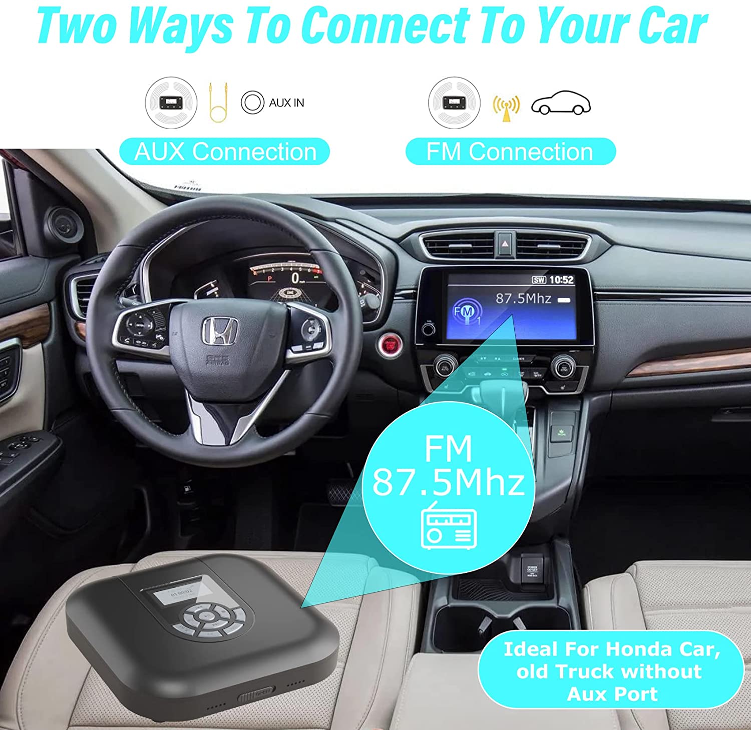 MONODEAL Portable CD Player with Speaker Rechargeable CD Player with FM Transmitter CD Player Portable for Car for Home Travel with Headphone CD Player Portable for Walkman
