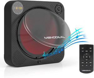 CD Player Boombox with Bluetooth, MONODEAL Portable Rechargeable CD Player with Built-in Speakers, Wall CD Player for Home, CD Player for Car and Outdoors (with Remote Control and Built-in FM Radio)
