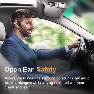 Bone Conduction Headphones with Mic, MONODEAL Bluetooth 5.3 Open Ear Headphones Wireless Waterproof Headsets, Sweat Resistant Wireless Earphones for Running, Work, Driving, Home Office(Black)