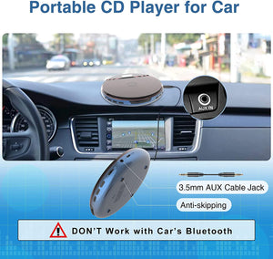 CD Player Portable, MONODEAL Portable CD Player for Car Anti-Skip Protection, Rechargeable Walkman CD Player with Headphones for Running & Traveling, Personal Compact CD Player for Seniors, Adult,Kids