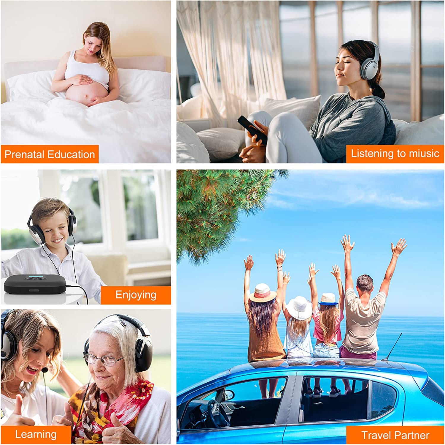 CD Player Portable, MONODEAL Bluetooth CD Player with Speakers and FM Transmitter, Rechargeable 1800mAh CD Player for Car and Home with LED Screen