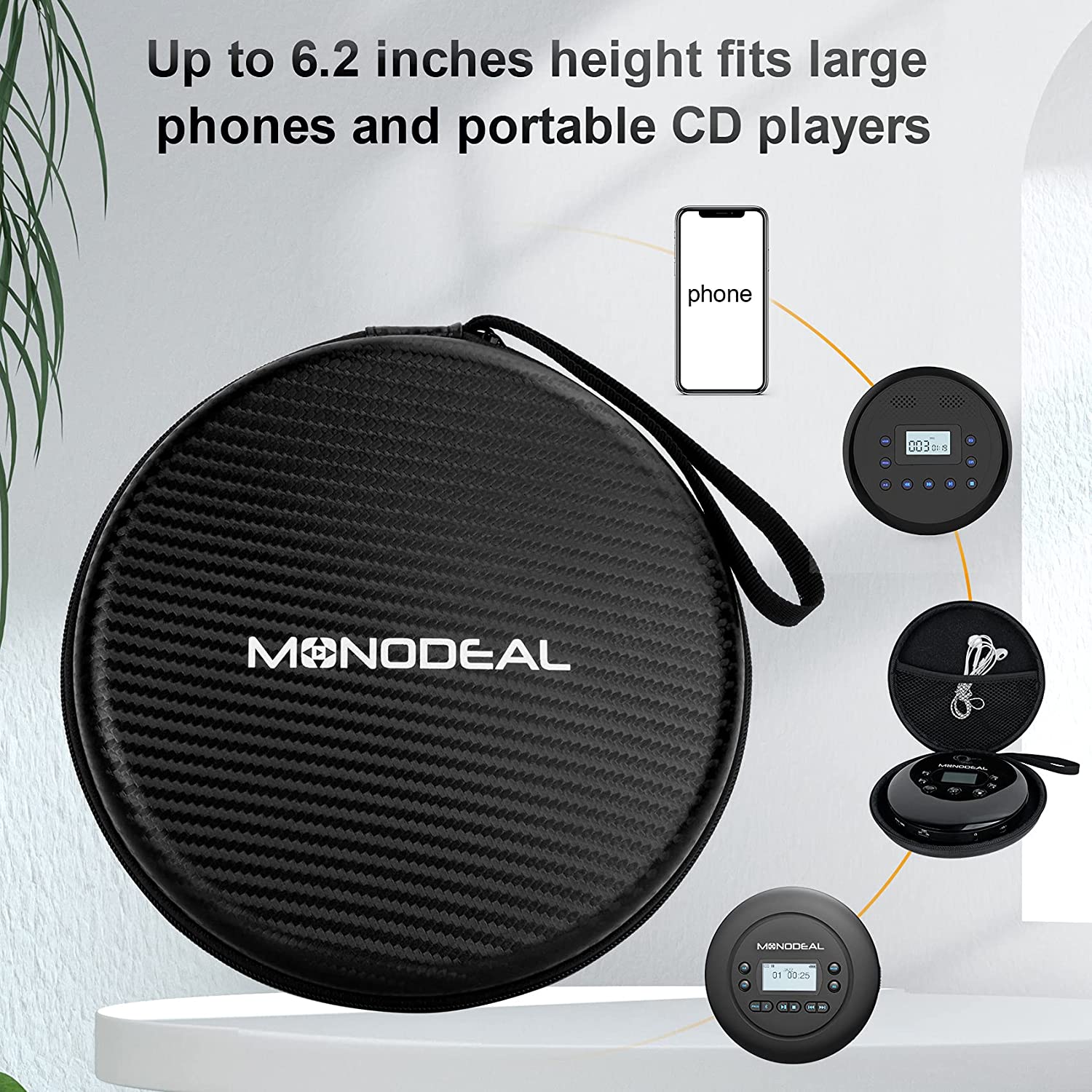 Portable CD Case for MONODEAL Portable CD Players