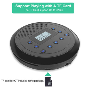 CD Player Portable, MONODEAL MD-109 Rechargeable Portable CD Player with Built-in Speakers for Car and Personal Use, Anti-Skip CD Player with Headphones