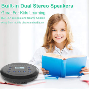 CD Player Portable, MONODEAL MD-109 Rechargeable Portable CD Player with Built-in Speakers for Car and Personal Use, Anti-Skip CD Player with Headphones